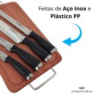 Conjunto de Facas 4 Peças em Aço Inox Linha Cheff Clink