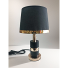 ABAJUR LUMINÁRIA COM CÚPULA BASE METALIZADA DETALHE DOURADO FWB