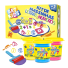 KIT MASSINHA DE MODELAR ART KIDS LETRAS E NUMEROS 450G ACRILEX