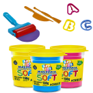 KIT MASSINHA DE MODELAR ART KIDS LETRAS E NUMEROS 450G ACRILEX