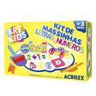 KIT MASSINHA DE MODELAR ART KIDS LETRAS E NUMEROS 450G ACRILEX