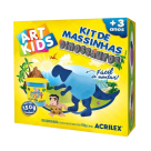 KIT MASSINHA DE MODELAR DINOSSAURO AZUL  ART KIDS 150G ACRILEX