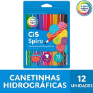 CANETINHA HIDROGRAFICA 12 CORES SPIRO - CIS