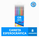 KIT C/ 8 CANETAS ESFEROGRÁFICAS 0.7 SPIRO - CIS