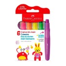 GIZ DE CERA JUMBO RETRATIL 06 CORES - FABER CASTELL