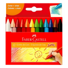 GIZÃO DE CERA JUMBO 12 CORES - FABER CASTELL