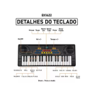 Teclado Musical com Microfone BX1622