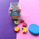 Kit Mini Borrachas Frutas – 20 Unidades – Cis