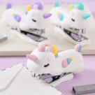 Mini Grampeador Portátil Unicórnio Fofo
