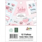 BLOCO DE ADESIVOS DECORADOS SOHO 12 FOLHAS 100MMX134MM 294845