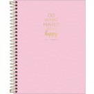 CADERNO ESPIRAL CAPA PLASTICA COLEGIAL HAPPY ROSA 1 MATÉRIA 177MX240MM 305537