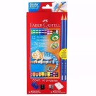 ECOLÁPIS DE COR FABER-CASTELL BICOLOR 24 CORES + 2 ECOLÁPIS GRAFITE + BORRACHA + APONTADOR 24CMX10,5CMX1,5CM 120612